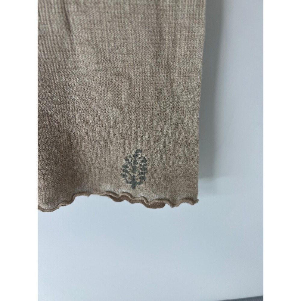 Free People Movement Free Throw Muscle Tank Tan Ribbed Lettuce Edge Size XS S - Picture 6 of 9